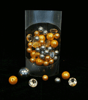 Жемчужины и кристаллы MIX, золотые (120 г) KS-4381