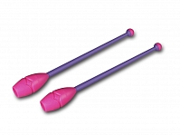 Булавы для художественной гимнастики с резиновыми наконечниками (вставляющиеся). Длина 36 см. Вес одной булавы 105 г. Цвет: фиолетовый/розовый наконечник. Материал: полипропилен.
