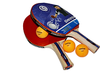 Набор для игры в настольный теннис/ пинг-понг Sprinter (2 ракетки + 3 шарика) в сумочке.