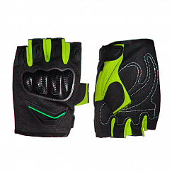 Велосипедные перчатки с пластмассовым усилением BP-ZYH-B05-З цвет черно-зеленый