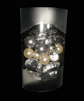 Стеклярус+жемчужины (цвет: серебряный) KR-9007