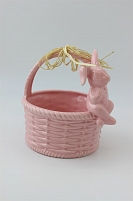 Корзинка с кроликом (розовый)