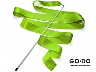 Лента гимнастическая с палочкой. Цвет зелёный. Длина ленты 6 м. Длина палочки 56 см. :(В4, PD-02):