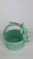 Корзинка с кроликом (зеленый)