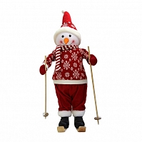 Снеговик на лыжах в красном костюме 66