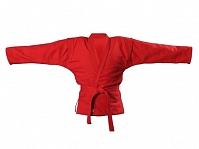 Куртка для самбо. Цвет красный. Размер 36. Состав: 100% хлопок, плотность 550гр./кв.м