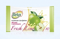 Влажные салфетки Belux Fresh line Яблоко 10 шт 468