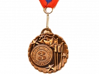 Медаль спортивная с лентой за 3 место. Диаметр 5 см: 506-3