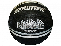 Мяч баскетбол/баскетбольный мяч/ Мяч для игры в баскетбол  SPRINTER Miracle. Размер 7. Цвет: черно-серебристый