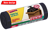 Пакеты д/мусора Popularдля садового и строительного мусора, 180л(черные) в рулоне 5 шт. 3824