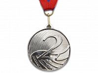 Медаль спортивная с лентой за 2 место. Диаметр 5 см: 5200-14