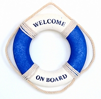 Спасательный круг голубой/Декоративный спасательный крг/Морской декор, диаметр 45 см.