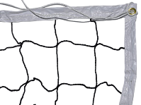 Сетка волейбольная/Волейбольная сетка/Сетка для игры в волейбол с тросом SPRINTER: 4000-Р. Размер: 9.5-1м, нить 1 мм. 
Цвет сетки – чёрный, стропы – белый. Толщина троса, мм 3