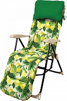 Кресло-шезлонг с подножкой и матрасом складное (HHK5) с лимонами